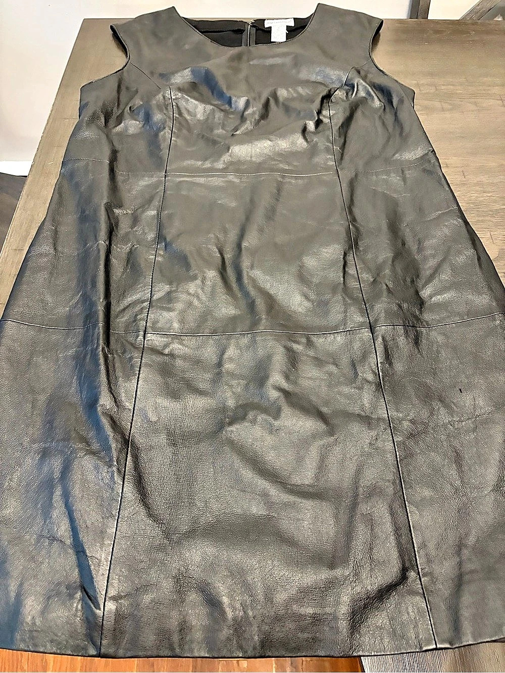 Jessica London Genuine Leather Sheath Dress Size 16 NWT